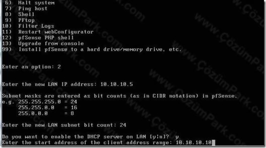 Pfsense Kurulum ve ilk Ayarlar